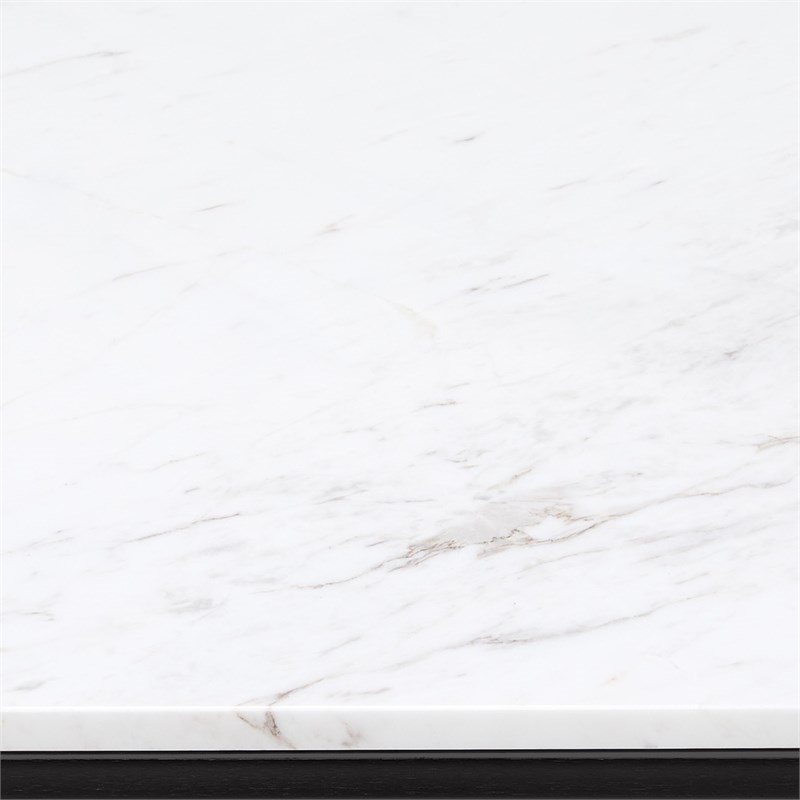 Pemberly Row Modern / Contemporary Audrey Tall Black Marble Side Table