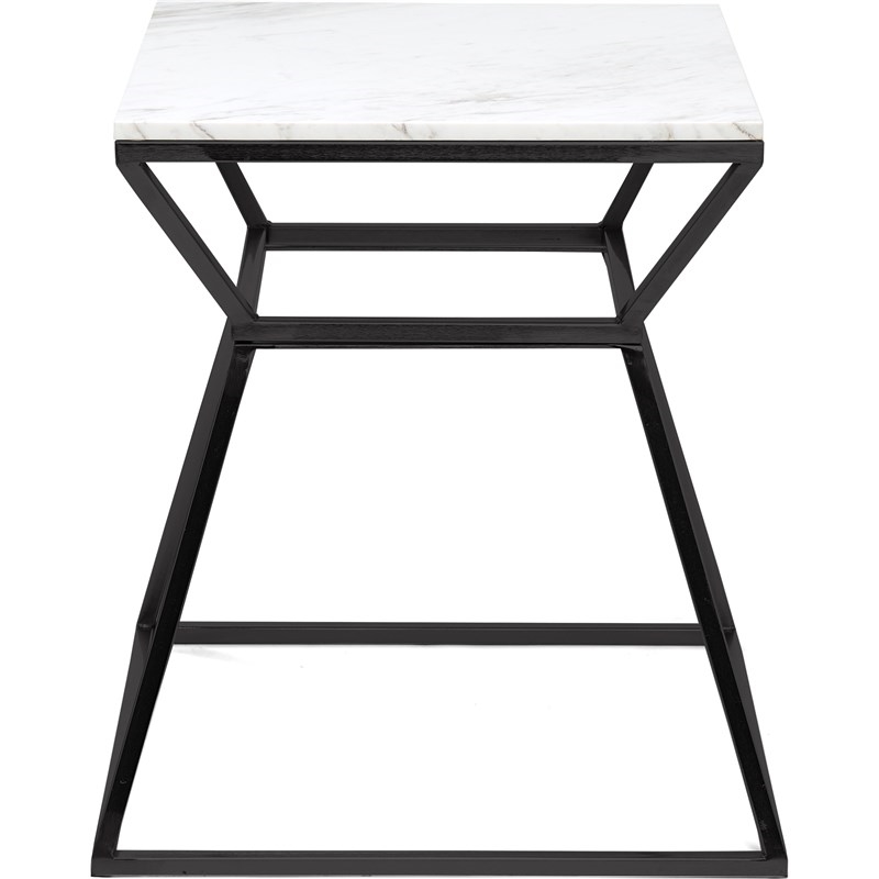 Pemberly Row Modern / Contemporary Audrey Tall Black Marble Side Table