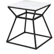 Pemberly Row Modern / Contemporary Audrey Tall Black Marble Side Table