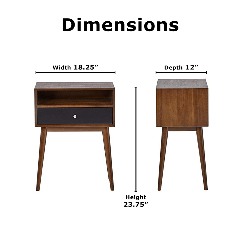 Pemberly Row Modern / Contemporary Calvin Side Table in Brown