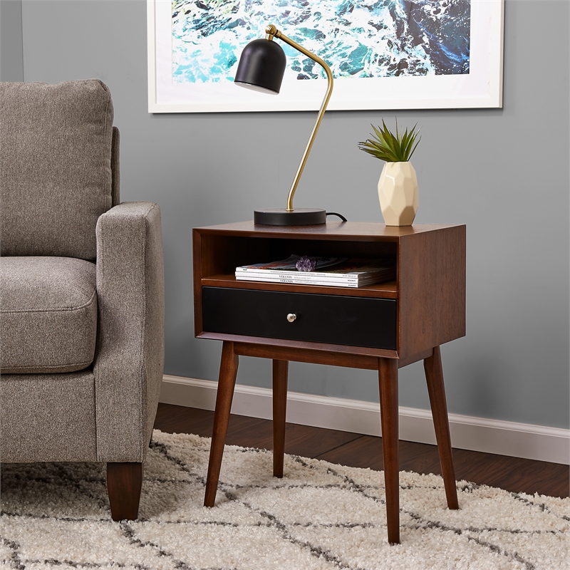 Pemberly Row Modern / Contemporary Calvin Side Table in Brown