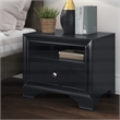 Pemberly Row Modern / Contemporary Edmond 1 Drawer Nightstand with USB Black