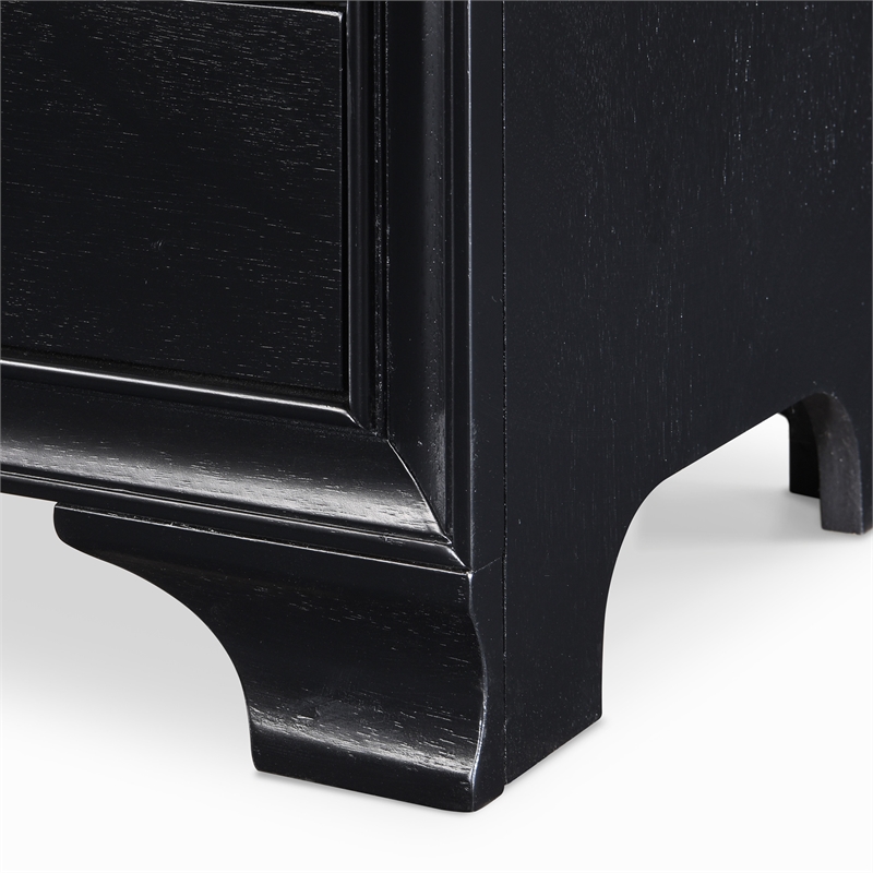 Pemberly Row Modern / Contemporary Edmond 1 Drawer Nightstand with USB Black