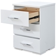 Pemberly Row Modern / Contemporary Belmont 3 Drawer Nightstand White