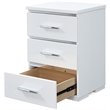 Pemberly Row Modern / Contemporary Belmont 3 Drawer Nightstand White