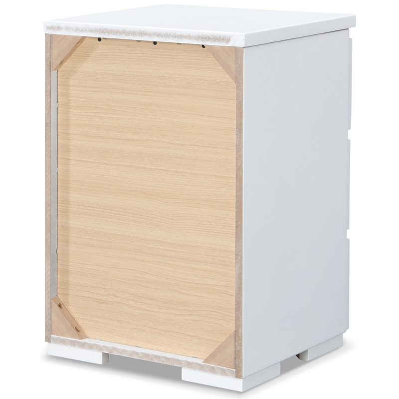 Pemberly Row Modern / Contemporary Belmont 3 Drawer Nightstand White