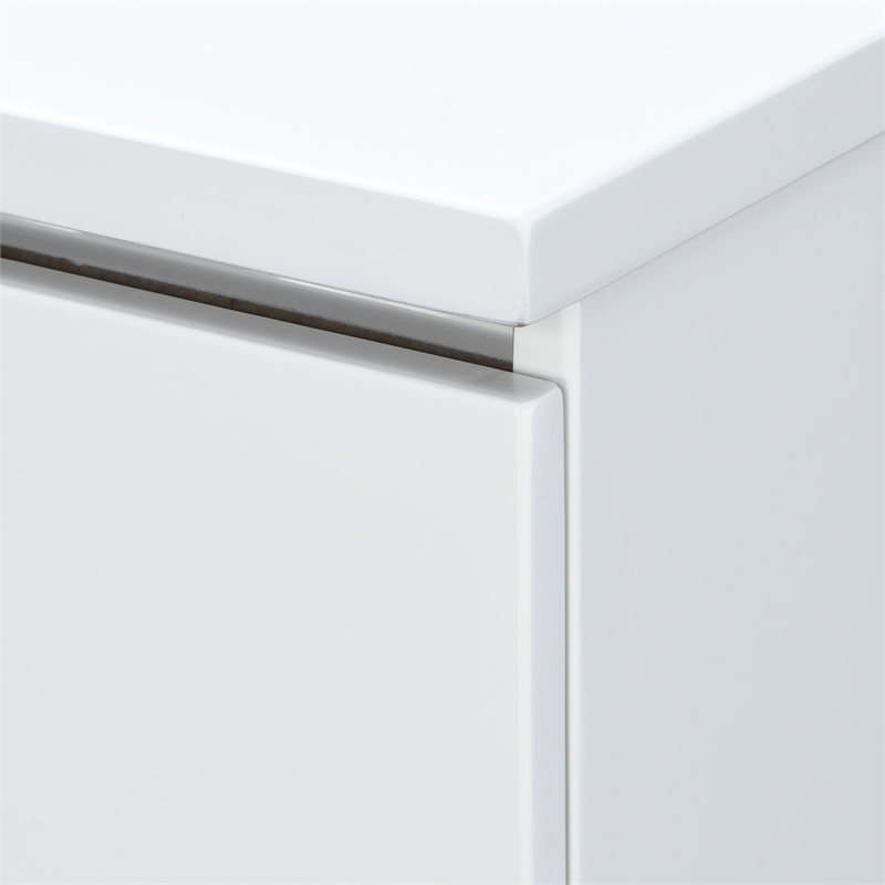 Pemberly Row Modern / Contemporary Belmont 3 Drawer Nightstand White