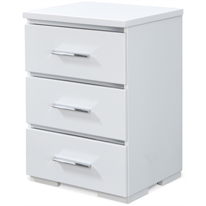 Pemberly Row Modern / Contemporary Belmont 3 Drawer Nightstand White