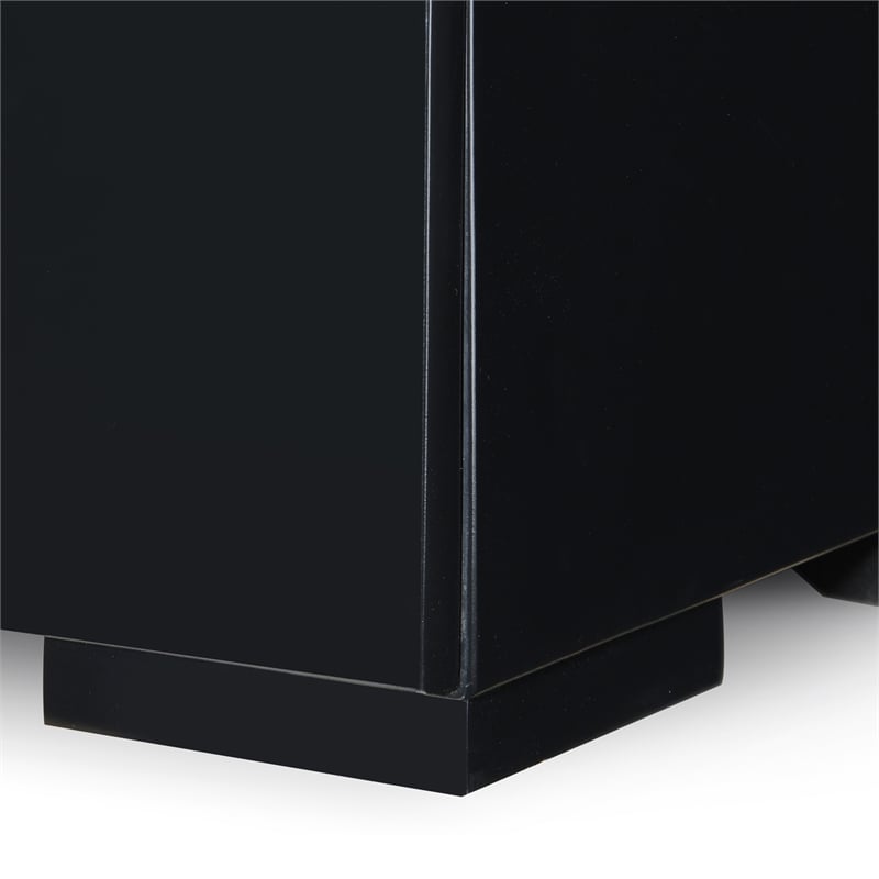 Pemberly Row Modern / Contemporary 2 Drawer Nightstand Black