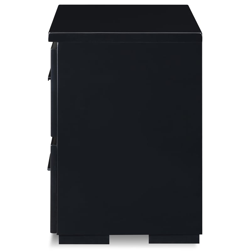Pemberly Row Modern / Contemporary 2 Drawer Nightstand Black