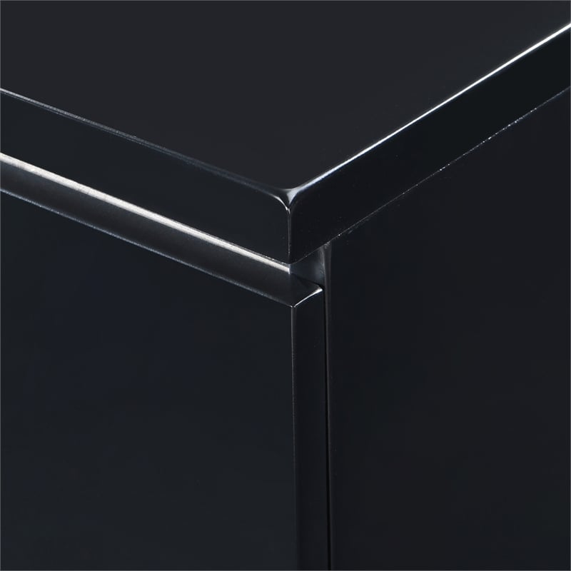 Pemberly Row Modern / Contemporary 2 Drawer Nightstand Black