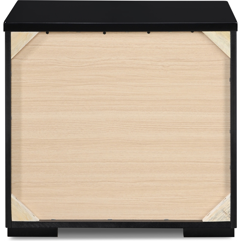 Pemberly Row Modern / Contemporary 2 Drawer Nightstand Black
