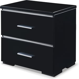 Pemberly Row Modern / Contemporary 2 Drawer Nightstand Black