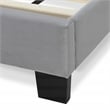 Pemberly Row Gramercy Channel Tufted Upholstered Bed Queen Size Grey Velvet