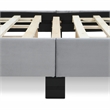 Pemberly Row Gramercy Channel Tufted Upholstered Bed Queen Size Grey Velvet