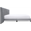 Pemberly Row Gramercy Channel Tufted Upholstered Bed Queen Size Grey Velvet