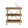 Pemberly Row Modern / Contemporary Riley Wooden Kitchen Bar Cart Gold