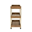 Pemberly Row Modern / Contemporary Riley Wooden Kitchen Bar Cart Gold