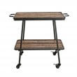 Pemberly Row Modern / Contemporary Felix 2 Tier Wooden Kitchen Bar Cart Black