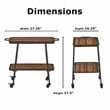 Pemberly Row Modern / Contemporary Felix 2 Tier Wooden Kitchen Bar Cart Black