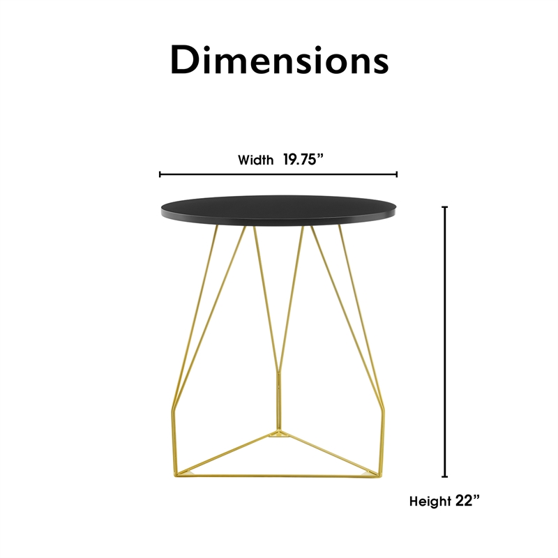 Pemberly Row Modern / Contemporary Orlando Black Accent Table