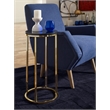 Pemberly Row Round Modern Metal and Wood Side Table in Gold/Black