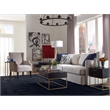 Pemberly Row Round Modern Metal and Wood Side Table in Gold/Black