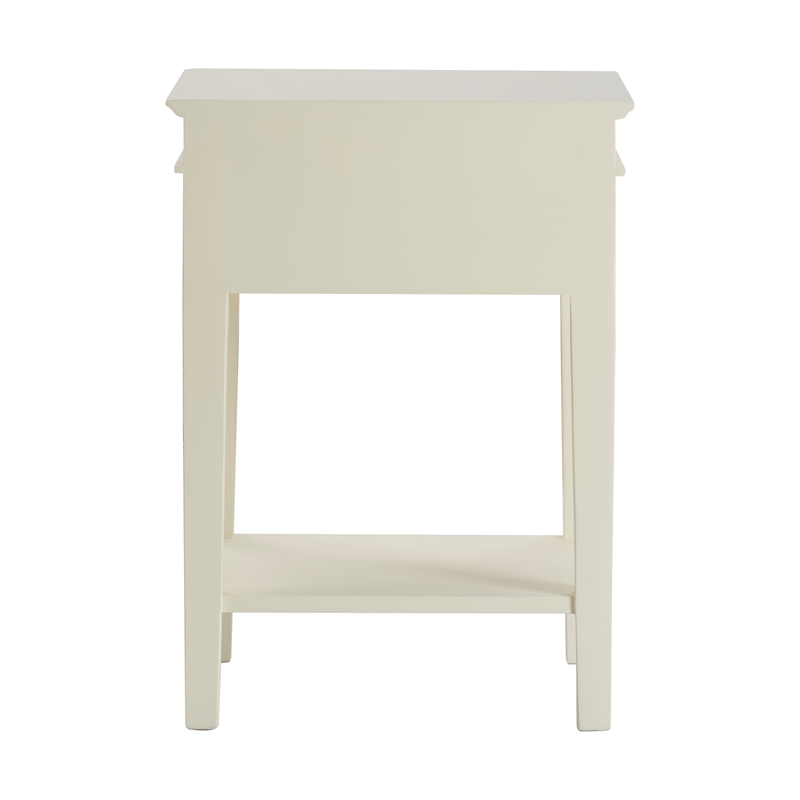 Pemberly Row Modern / Contemporary Westport 1 Drawer End Table Vintage Cream