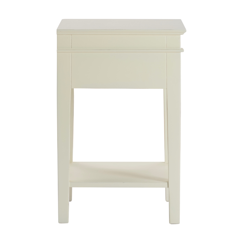 Pemberly Row Modern / Contemporary Westport 1 Drawer End Table Vintage Cream