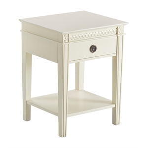 Pemberly Row Modern / Contemporary Westport 1 Drawer End Table Vintage Cream