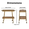Pemberly Row Modern / Contemporary Felix 2 Tier Bar Cart Gold