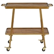 Pemberly Row Modern / Contemporary Felix 2 Tier Bar Cart Gold