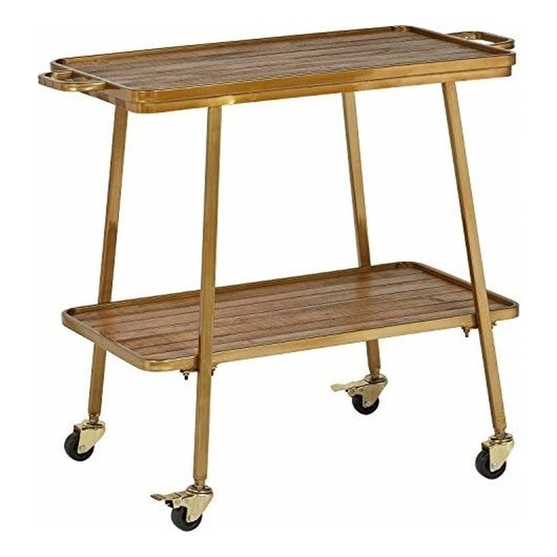 Pemberly Row Modern / Contemporary Felix 2 Tier Bar Cart Gold