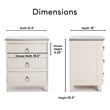 Pemberly Row Charleston End Table Nightstand with Drawers Cream White Gray