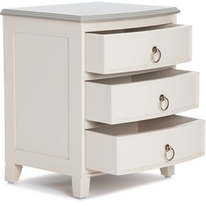 Pemberly Row Charleston End Table Nightstand with Drawers Cream White Gray