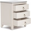 Pemberly Row Charleston End Table Nightstand with Drawers Cream White Gray
