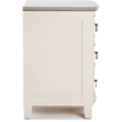 Pemberly Row Charleston End Table Nightstand with Drawers Cream White Gray
