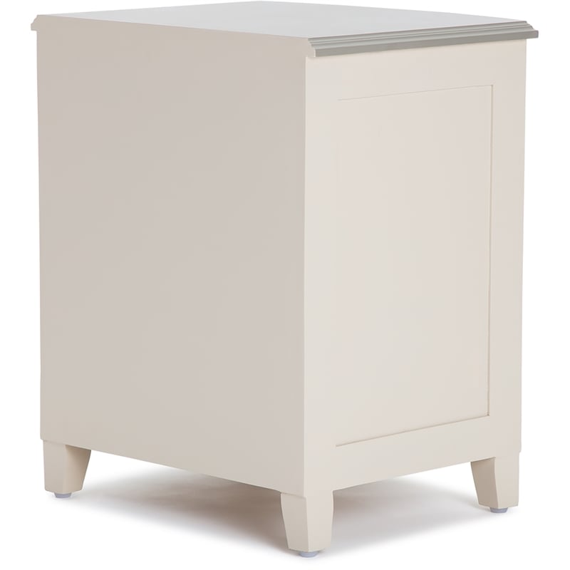 Pemberly Row Charleston End Table Nightstand with Drawers Cream White Gray