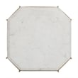 Pemberly Row Colton Solid Marble Top Accent Table w/ Gold Metal Base White Gold