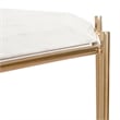 Pemberly Row Colton Solid Marble Top Accent Table w/ Gold Metal Base White Gold