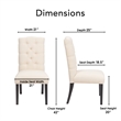 Pemberly Row Modern / Contemporary Provence Tufted Dining Chair Set of 2 Beige