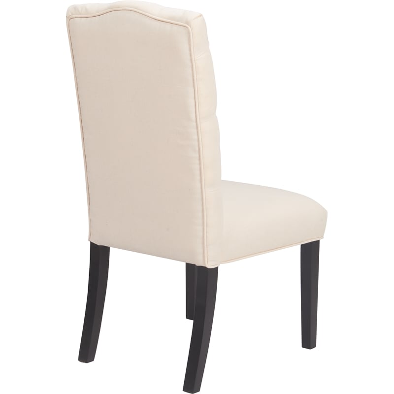 Pemberly Row Modern / Contemporary Provence Tufted Dining Chair Set of 2 Beige