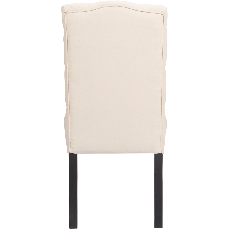 Pemberly Row Modern / Contemporary Provence Tufted Dining Chair Set of 2 Beige