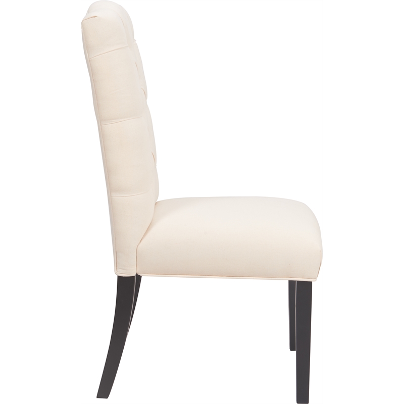 Pemberly Row Modern / Contemporary Provence Tufted Dining Chair Set of 2 Beige