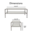 Pemberly Row Modern / Contemporary Maddox Glass and Metal Coffee Table Silver