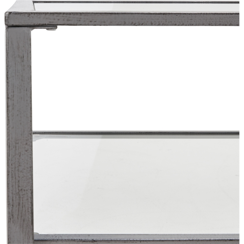 Pemberly Row Modern / Contemporary Maddox Glass and Metal Coffee Table Silver