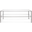 Pemberly Row Modern / Contemporary Maddox Glass and Metal Coffee Table Silver