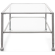 Pemberly Row Modern / Contemporary Maddox Glass and Metal Coffee Table Silver