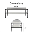 Pemberly Row Modern / Contemporary Maddox Glass and Metal Coffee Table Black