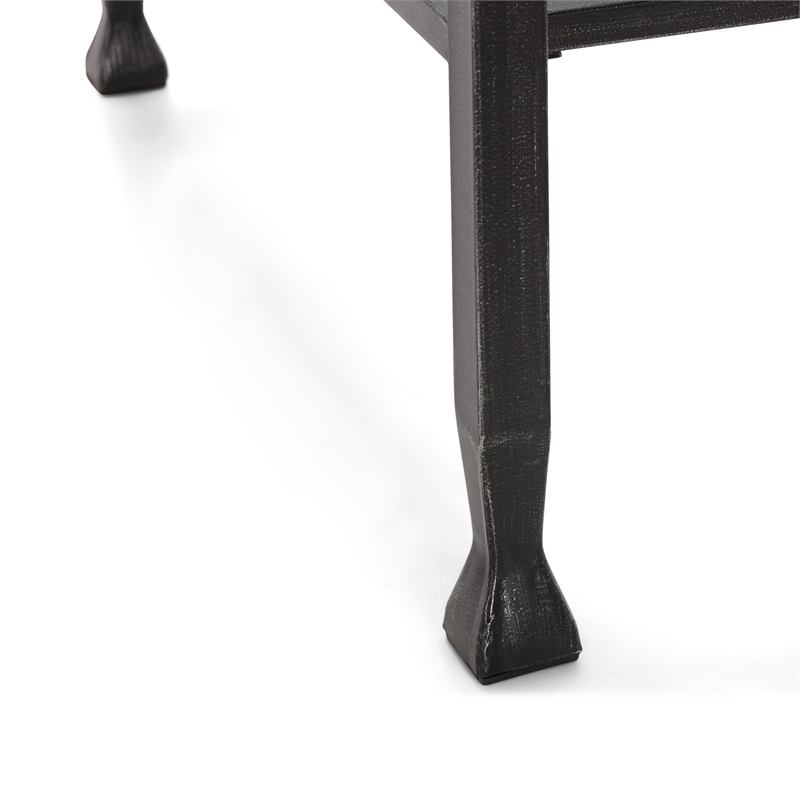 Pemberly Row Modern / Contemporary Maddox Glass and Metal Coffee Table Black